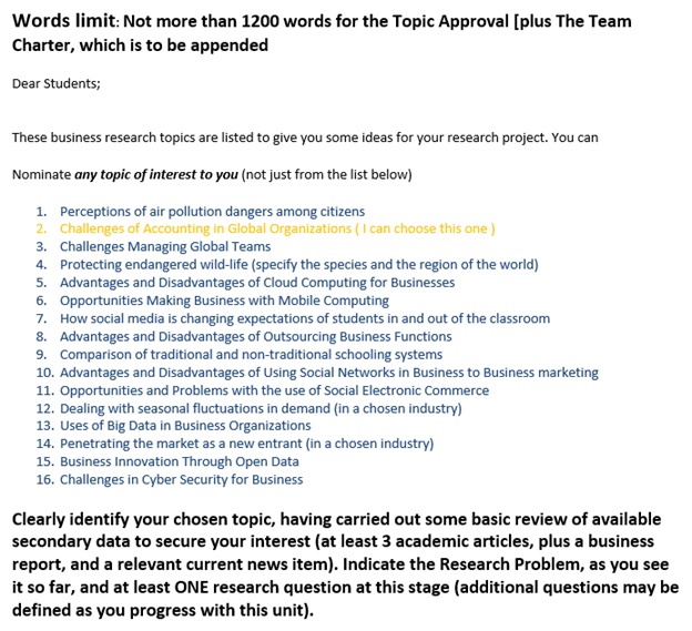 global teams managing assignment question
