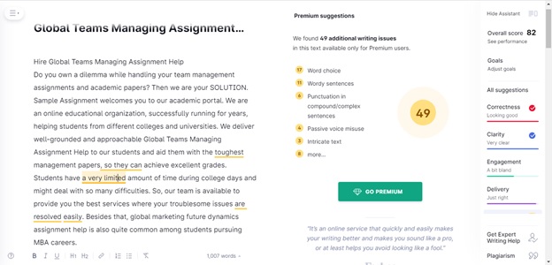 global teams managing assignment