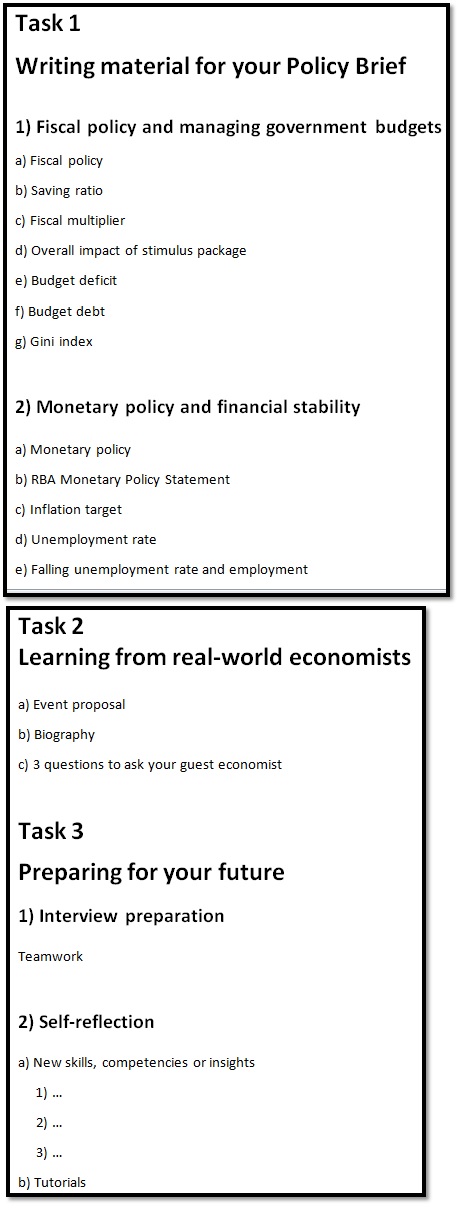 econ1010 macroeconomics assessment answer sample task