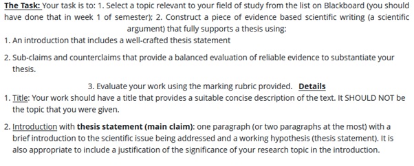 SCI1125 assessment answers