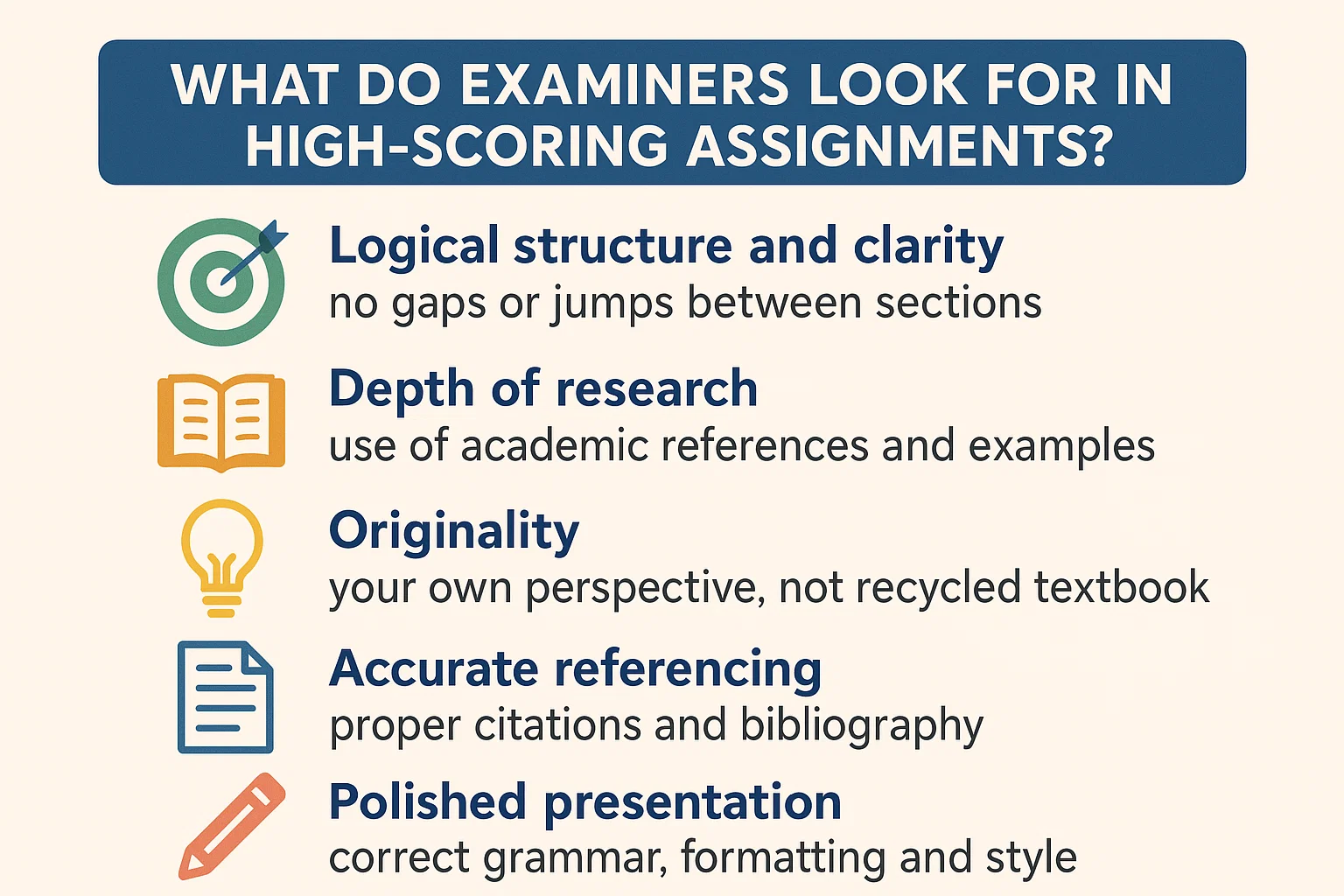 What Do Examiners Look for in High Scoring Assignments